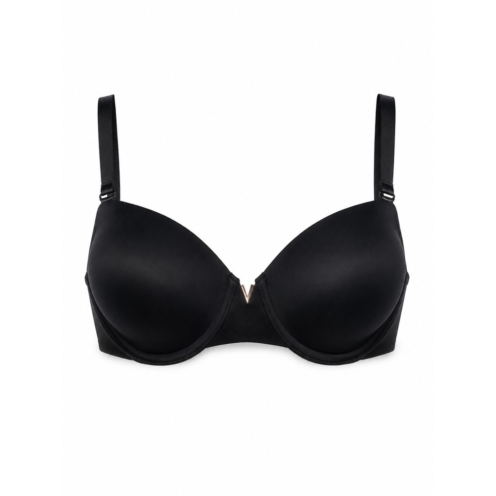 Victoria's Secret Black Multi-Way Bra 36DD Lightly Lined Underwire V Detail